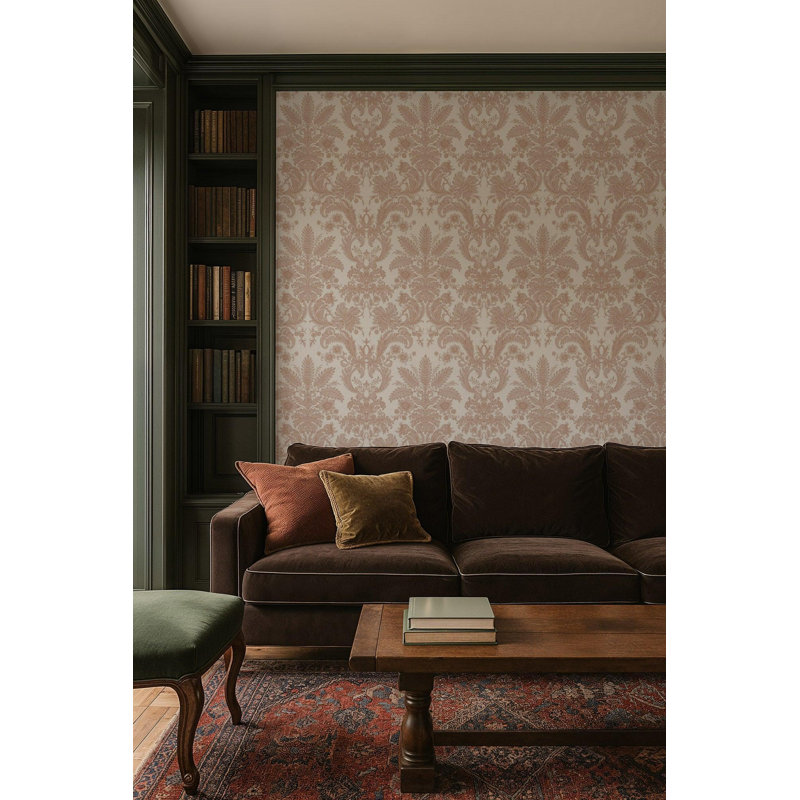 Parlor Paper - Wallpaper, Apricot, Non-pasted