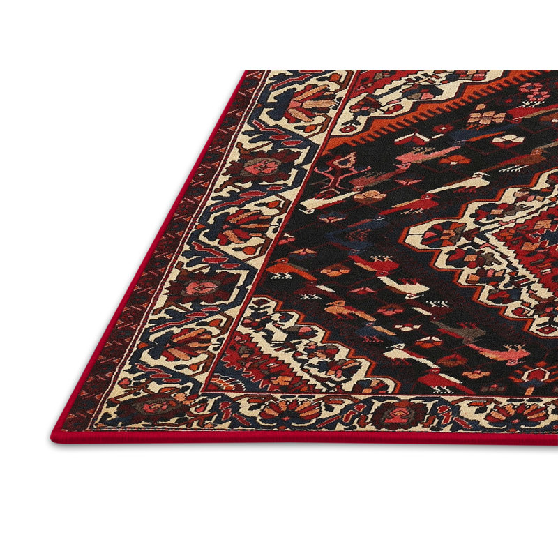 Tapis noir / brun à motif oriental, Rectangle 2 pi x 5 pi