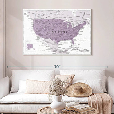 Personalized Purple Push Pin USA Map