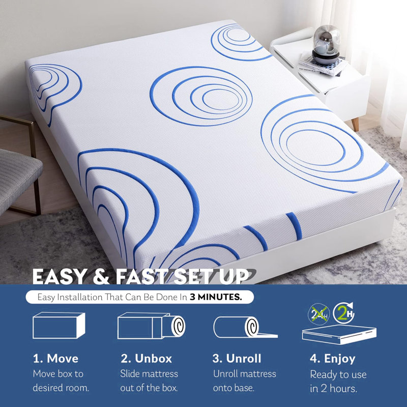 Matelas moyen en mousse viscoélastique 8 "Cadence, Simple
