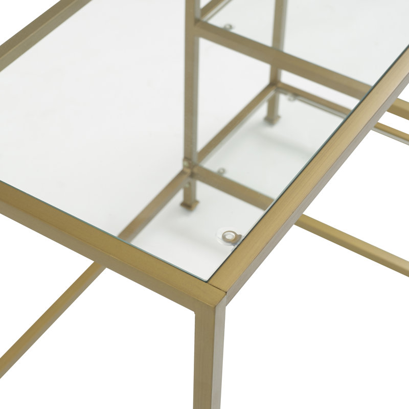Bureau en verre Eiffe, Doré