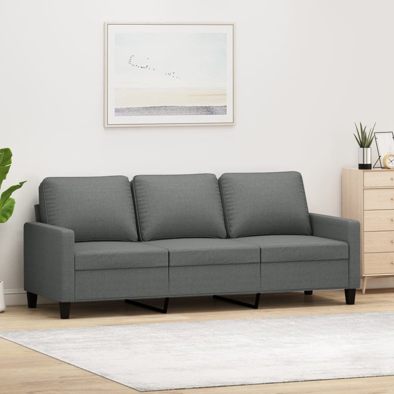 Canapé rembourré Adelys, Polyester 100 % gris foncé