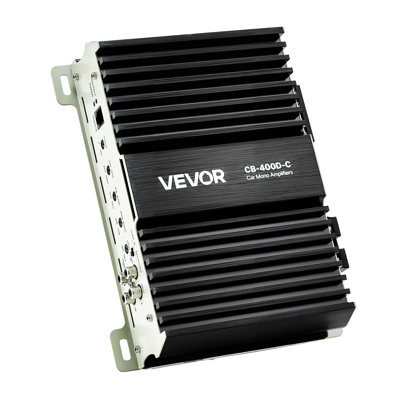 Monoblock Car Amplifier, 400W RMS MAX, 1/2/4 Ohm Stable, 1-Channel Class D Car Audio Amplifier with Remote Subwoofer Level Control, Low Pass Filter, Bass Boost & Phase Shift, Volume Controller