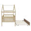 Lit simple en bois avec lit gigogne escamotable, cadre de lit pour enfants Montessori Natural-1427129166-1427129171