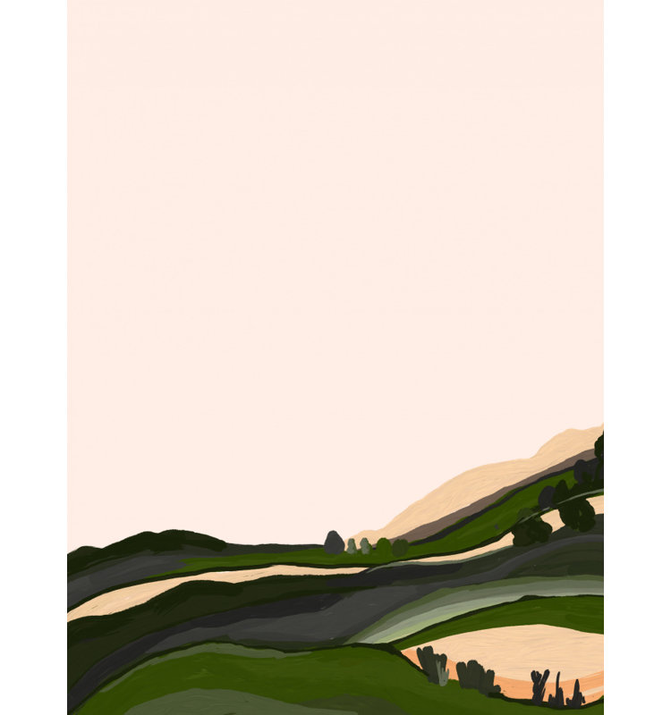 Serene Rolling Hills by Josie George — Landscape Wall Art, 24 × 36, Framed Canvas, Black