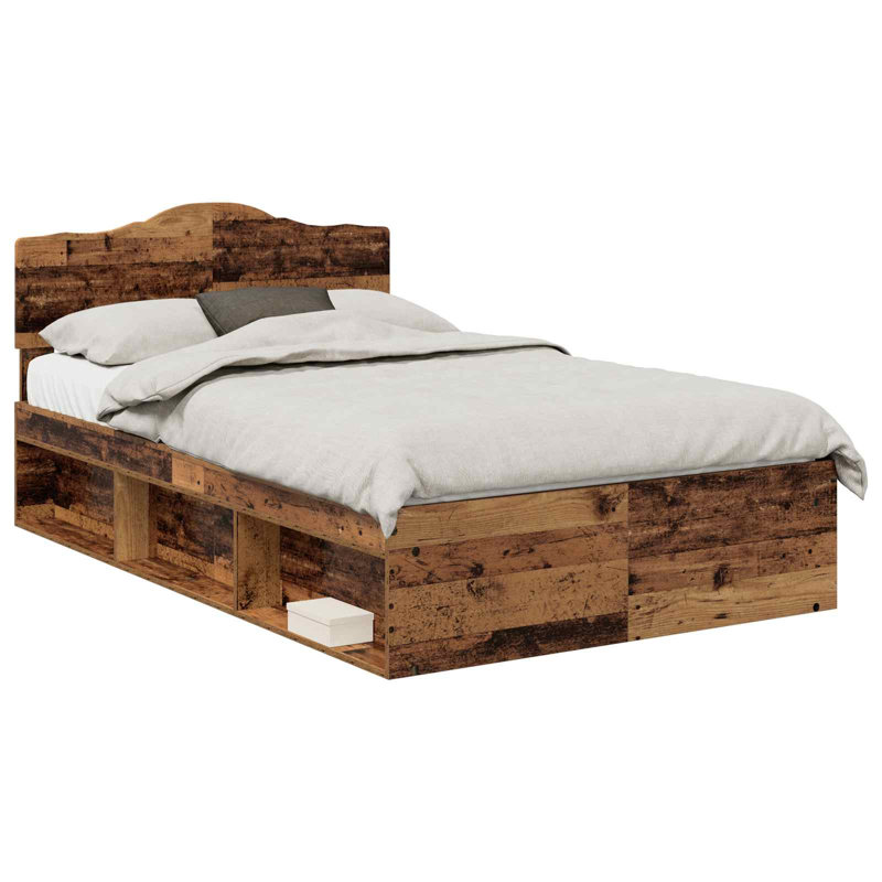 Solid Wood Bed, Double (4'6), Old Wood