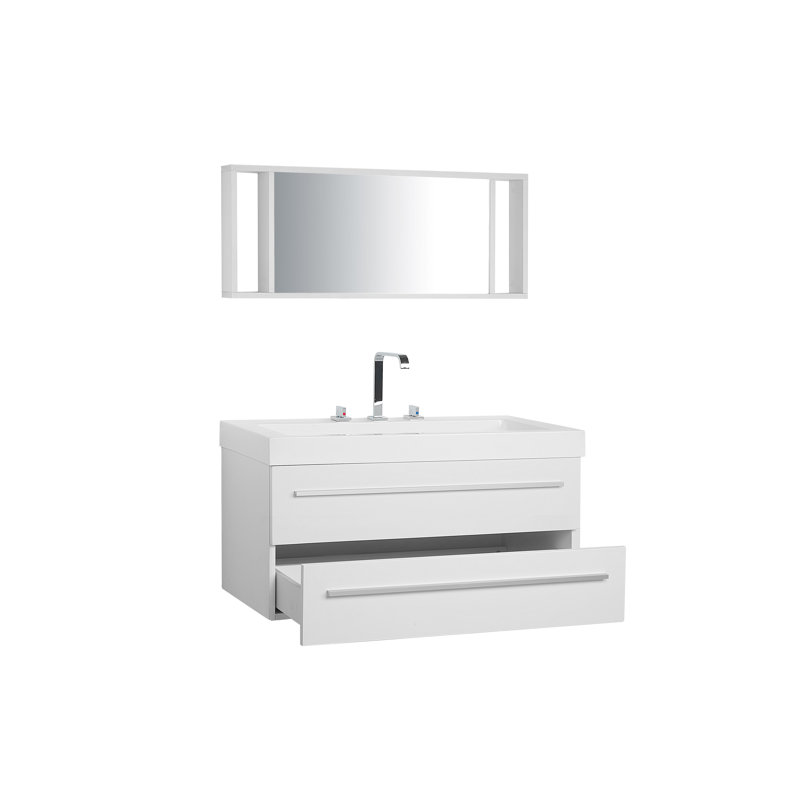 Barcelona Vanity & Mirror Set, White