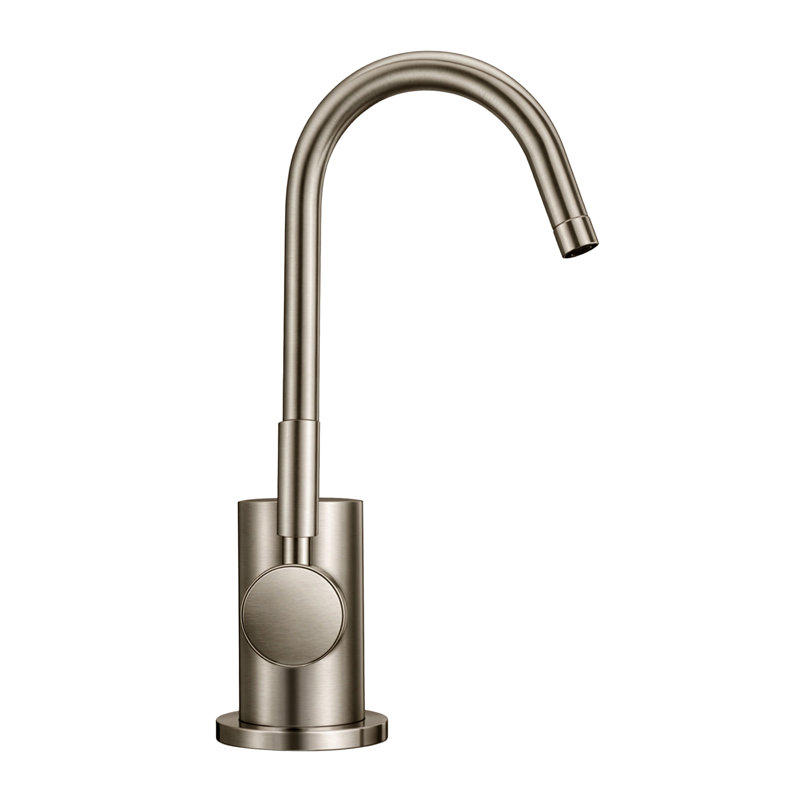 Whitehaus Point of Use Instant Hot Water Drinking Faucet With Gooseneck Swivel Spout, Brushed Nickel