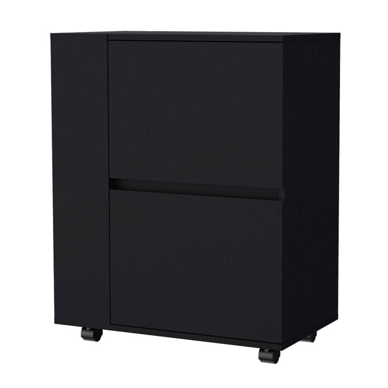 Versatile Bar Cart With Stylish Design And Practical Storage, Black
