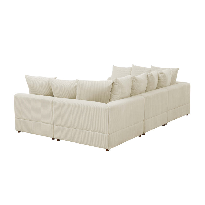 Belandina 6-Piece Modular Sofa, Cream Corduroy 2