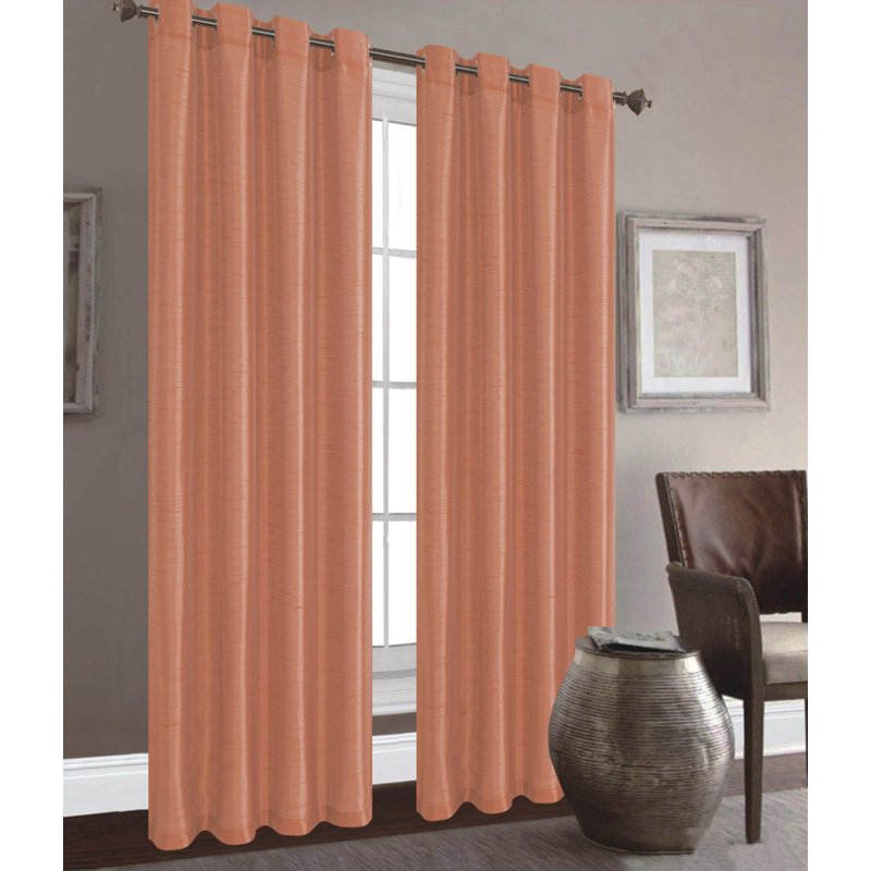 Hawthorne Semi Sheer Curtains / Drapes Pair, Deep Rose