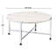Table basse ronde avec placage en papier de chêne blanc et pieds en métal, 36 po de hauteur, 18 po, pour exposer des petits objets de collection