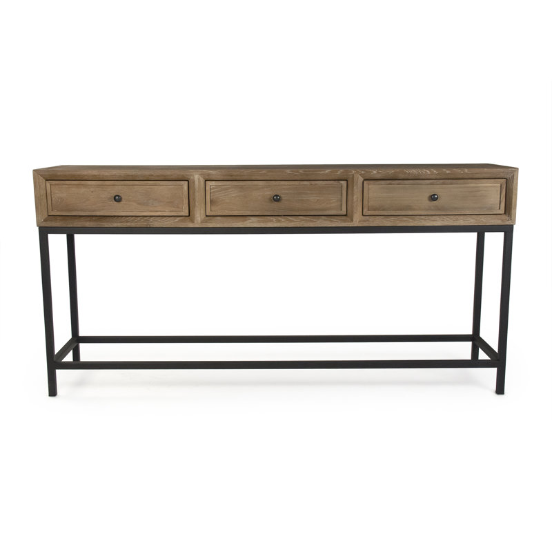 Bekelja 65'' Solid Wood Top Console Table