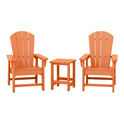 Ensemble 3 pièces de chaises Adirondack d'extérieur en polyester avec table d'appoint Laguna Kids