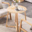 Table d'appoint ronde de 61 cm (24 po), de style moderne du milieu du siècle, en bois massif avec pieds en forme de V, idéale pour les petits espaces (salon et chambre) comme table basse ou table de chevet, aspect naturel, facile à nettoyer.
