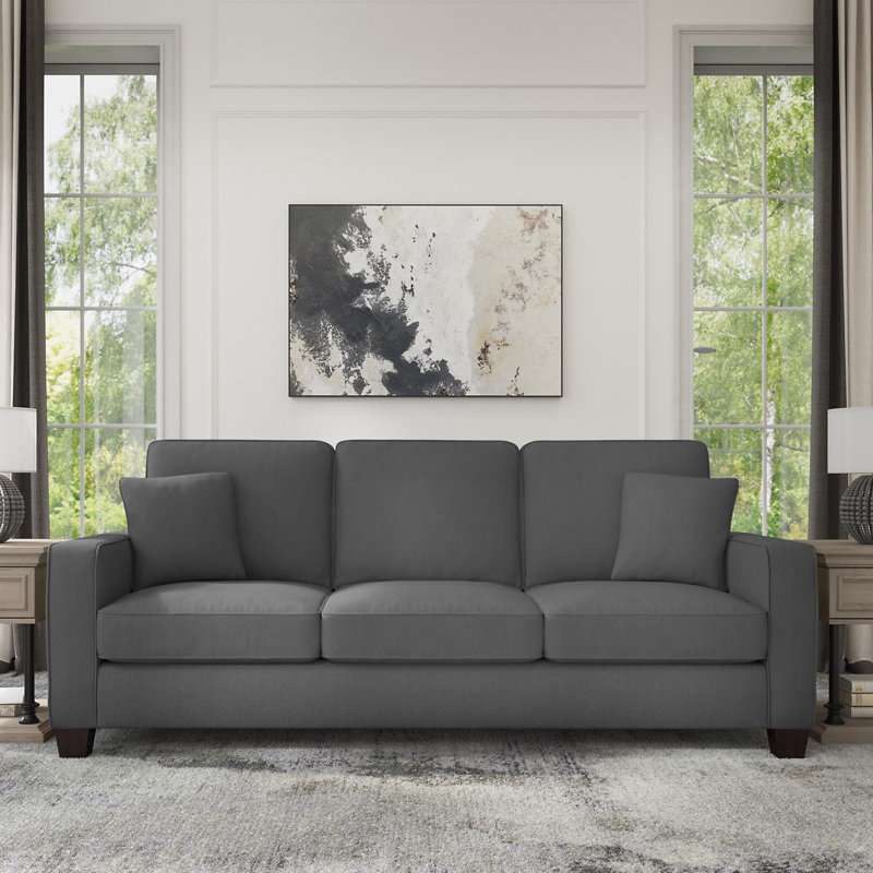 Alitza Upholstered Sofa, 35.74" H x 85" W x 33.46" D, Charcoal Gray