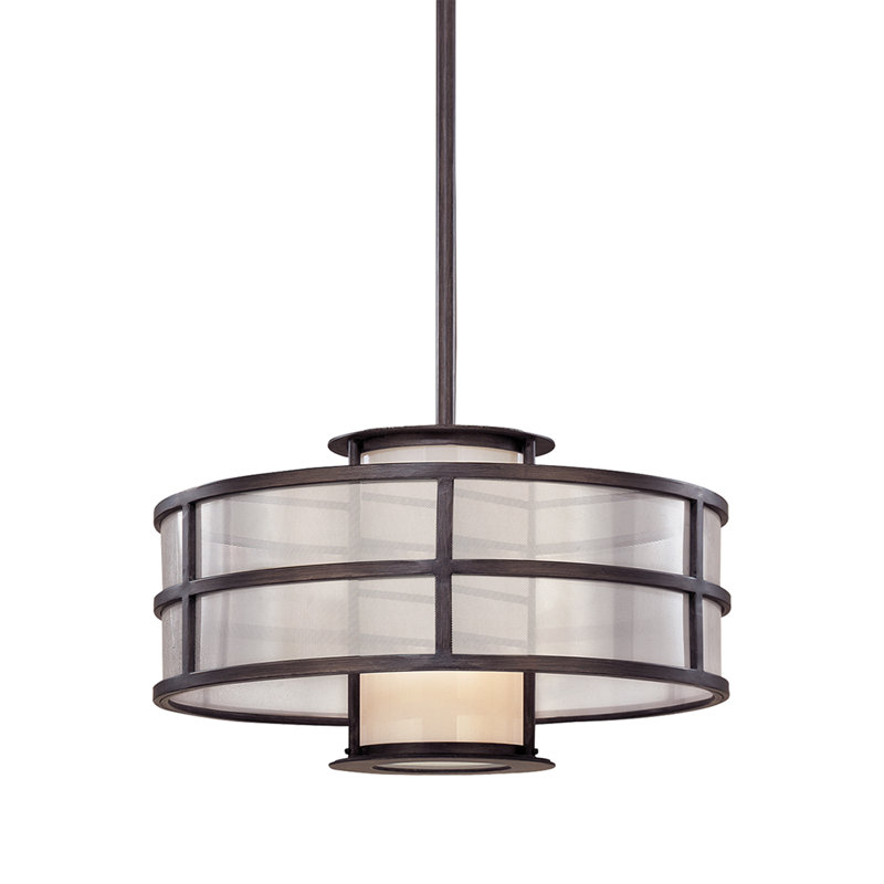 Luminaire suspendu à tambour Discus, Culot moyen, H 10 po x l 18 po x P 18 po