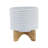 8" Planter W/ Stand, White