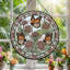 Panneau de vitrail floral papillon H 12 po-624030754