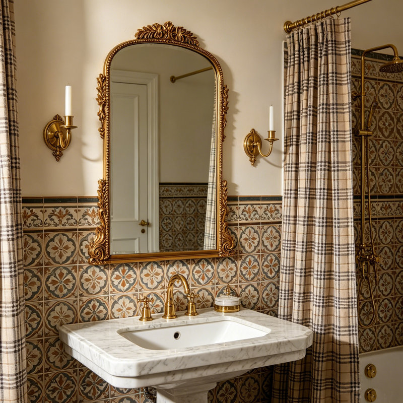 Arch PU Wall Mirror, Antique Gold, 99cm H x 71cm W