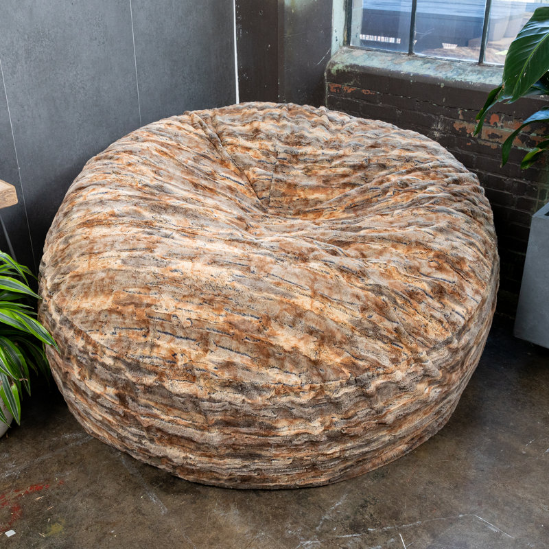 Fauteuil à billes géant pour adultes Saxx, Fausse fourrure orange