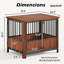 Caisse pour chien 31,5 po en bois de noyer cannelé en bois - Table pour animaux de compagnie et table de bout à double porte | Idée de cadeau-601924607