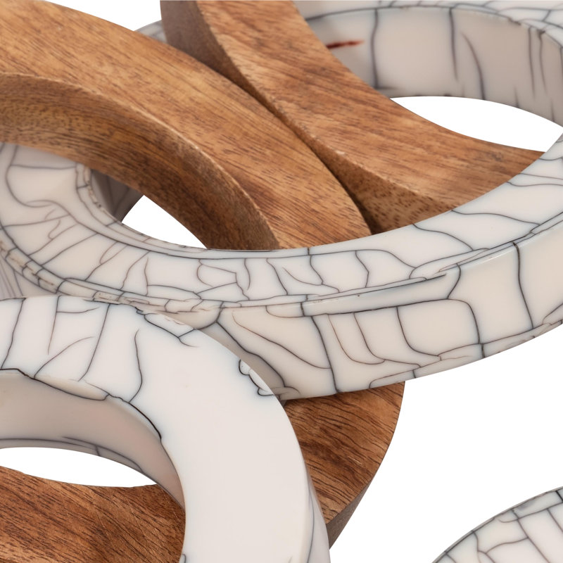 33" Addy Wood And Resin Link Chain, 3"H - 33" x 6" x 3"