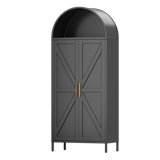 2-shelf And 1-drawer Metal Display Cabinet,Modern Freestanding Arched Cabinet, Antique Cabinets,Porcelain Cabinets,Bookshelves,assembly Required