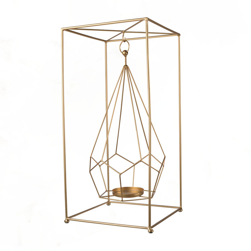 10.2X10.2X21.5" Metal Candle Holder