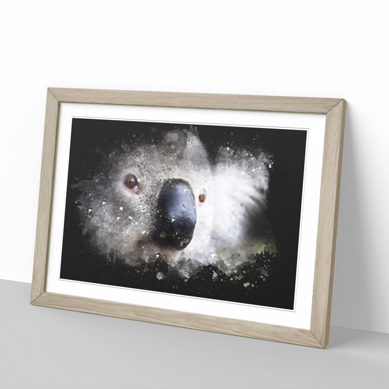 Koala Bear Vol.2 - Picture Frame Graphic Art, 36cm H x 48cm W x 2cm D, Oak Framed