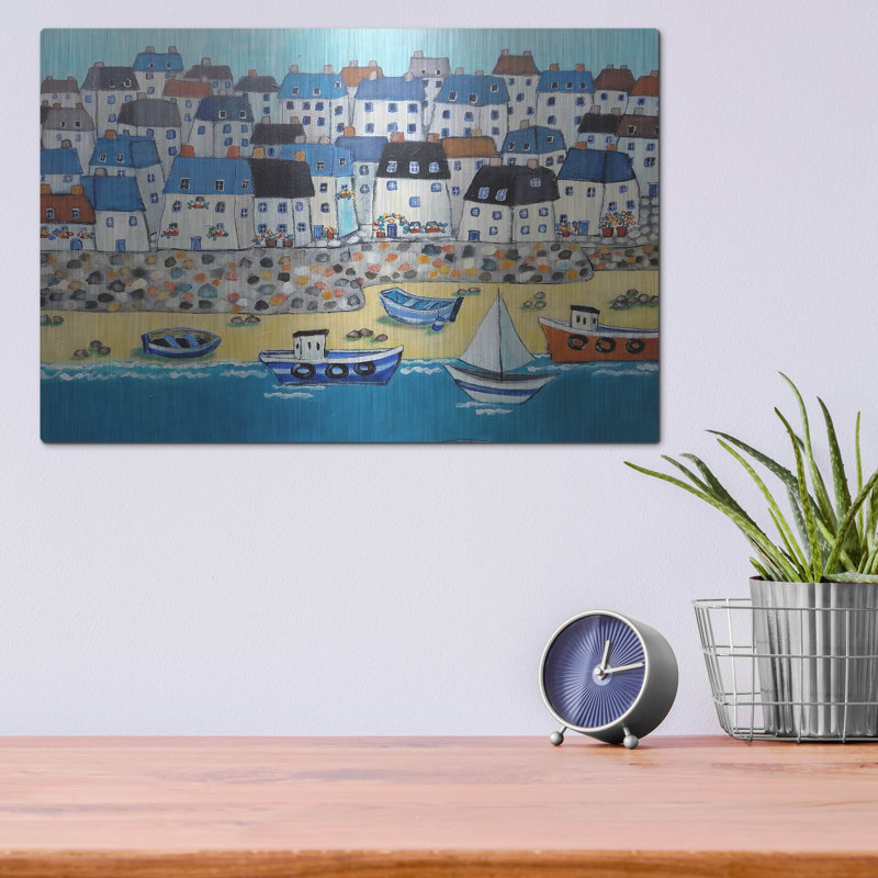 «Cornwall Calling Again» par Holly Wojhan, art mural en métal, H 12 po x l 16 po