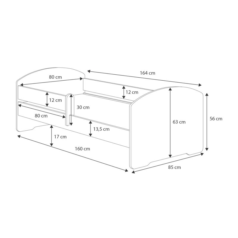 Standard Bed Frame, European Toddler (80 x 160cm)