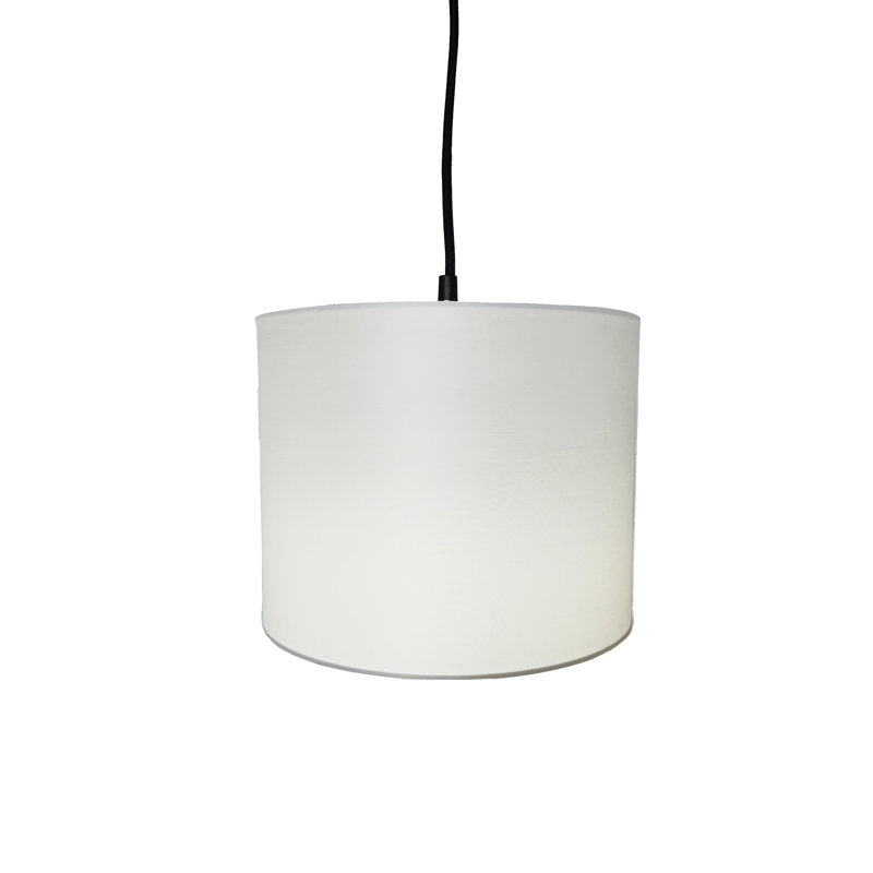 Cylinder Shades Cotton Drum Pendant Shade ( Screw On ), 20.2cm H x 25.5cm W x 25.5cm D, Cream