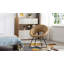 Fauteuil demi-tonneau en similicuir de 26,75 po de large avec base en métal Coomer-1648586886