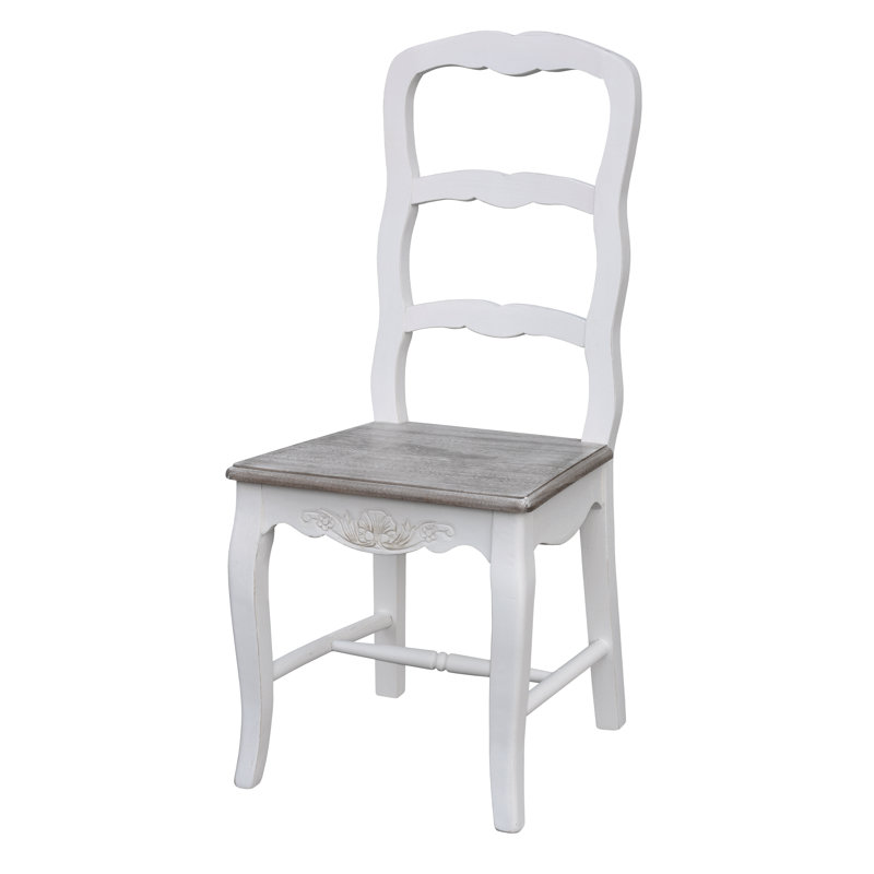 Circee 43cm H Solid Wood Ladder Back Accent, White