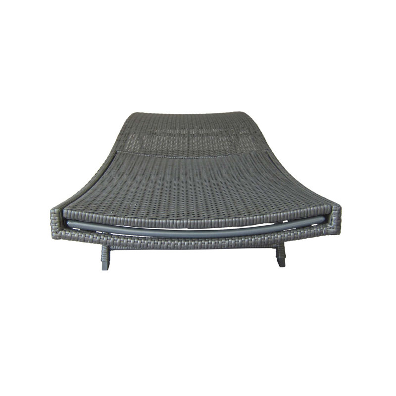 Kauai Pe Wicker Chaise, Gray