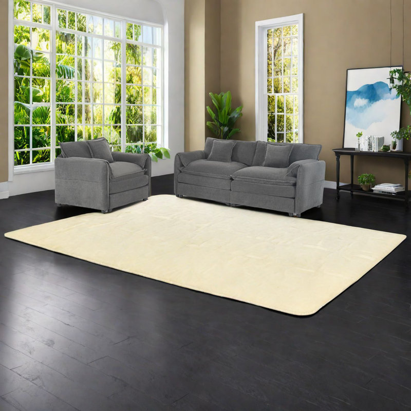 Ensemble de canapés en chenille spacieux et modernes, meubles gris confortables pour la maison ou le bureau