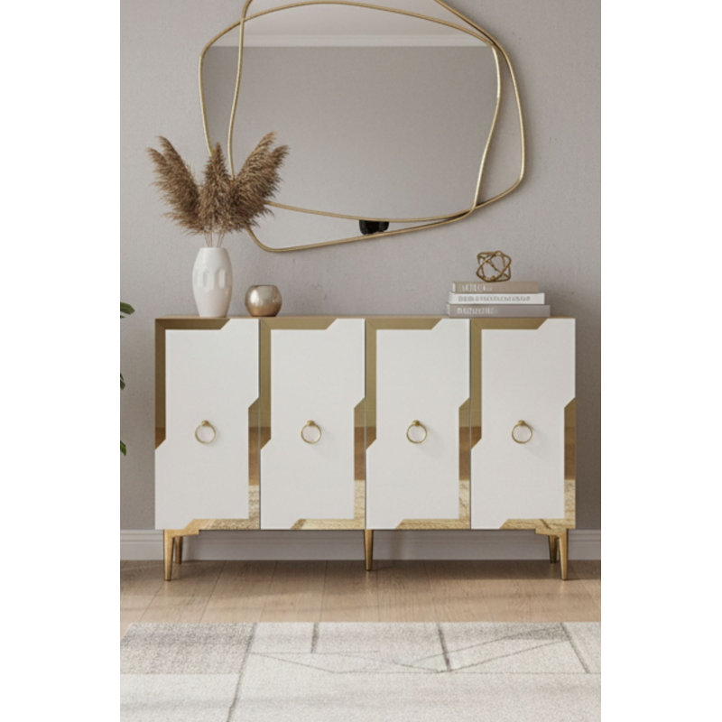 Console, White/Gold/Brown