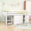 Wood Loft Bed With Desk And Storage Drawers,Ladder-1379902278-1379902279