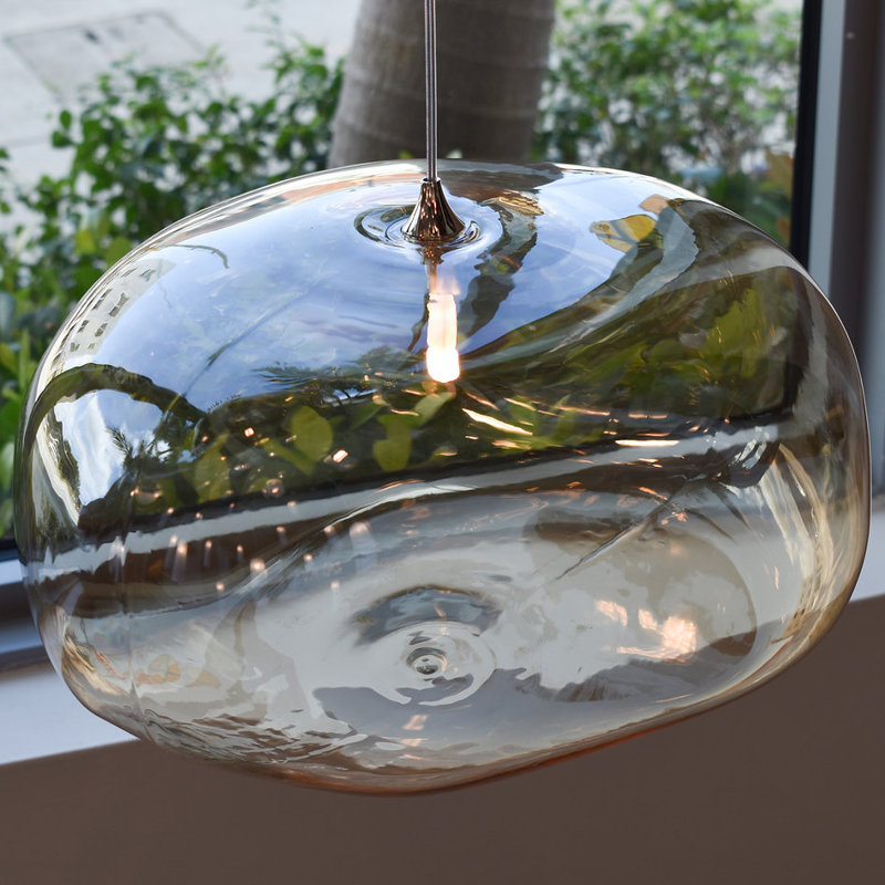 Kloud mix of 5 Pendant Lights, Black, 105", Clear/Grey