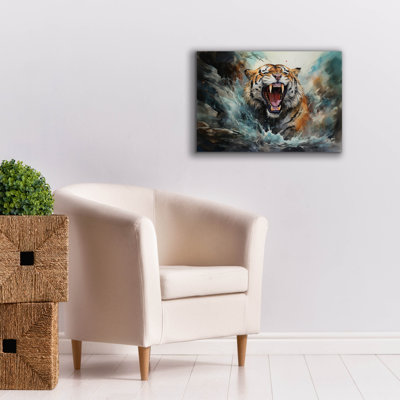 «Epic Graffiti», «Wild Life Of Predators In Watercolor 1» par Momart, art mural sur toile, 26 po x 18 po