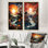 Kawaii coucher de soleil paysage au Japon - coucher de soleil art mural ensemble de salon 2