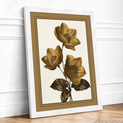 Three Golden Blooms Botanical - Print