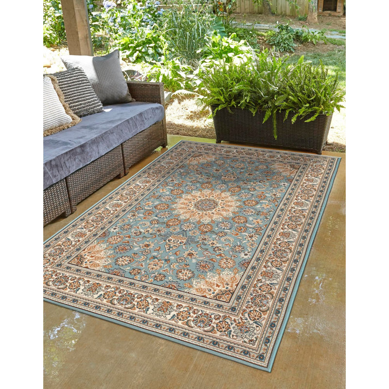 Tapis traditionnel bleu Tollefson, Rectangle 2 pi x 3 pi 1 po