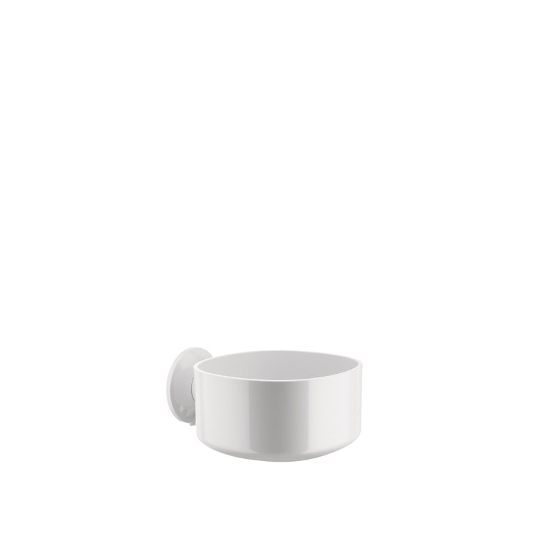 White PMMA Suction Mount Shower Caddy