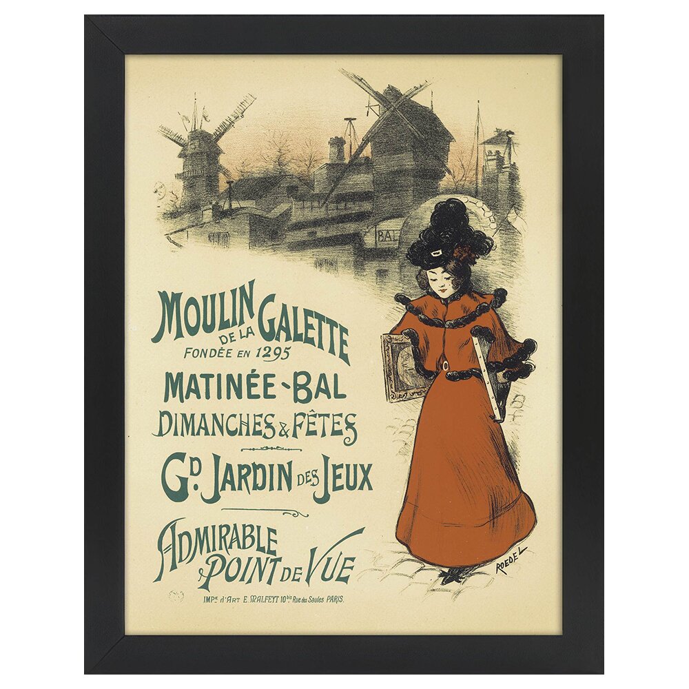 Leinwandbild Vintage Artistic Poster Moulin De La Galette