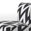 Black Retro Vintage Chevron - Upholstered Patterned Accent Slipper Chair