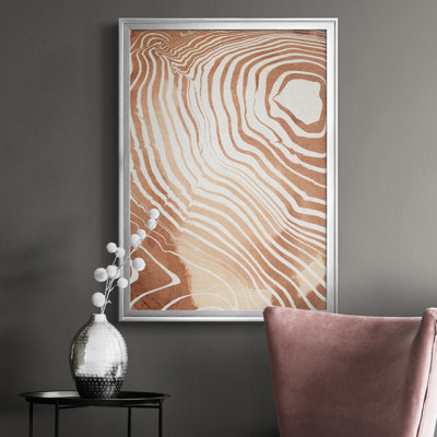 Toile de qualité supérieure avec grain de bois Suminagashi II, prête à être accrochée