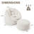 Set of 2 Oversized Compression Plush Microfiber Soft Shell Bean Bag Chair with Ottoman-1981373935