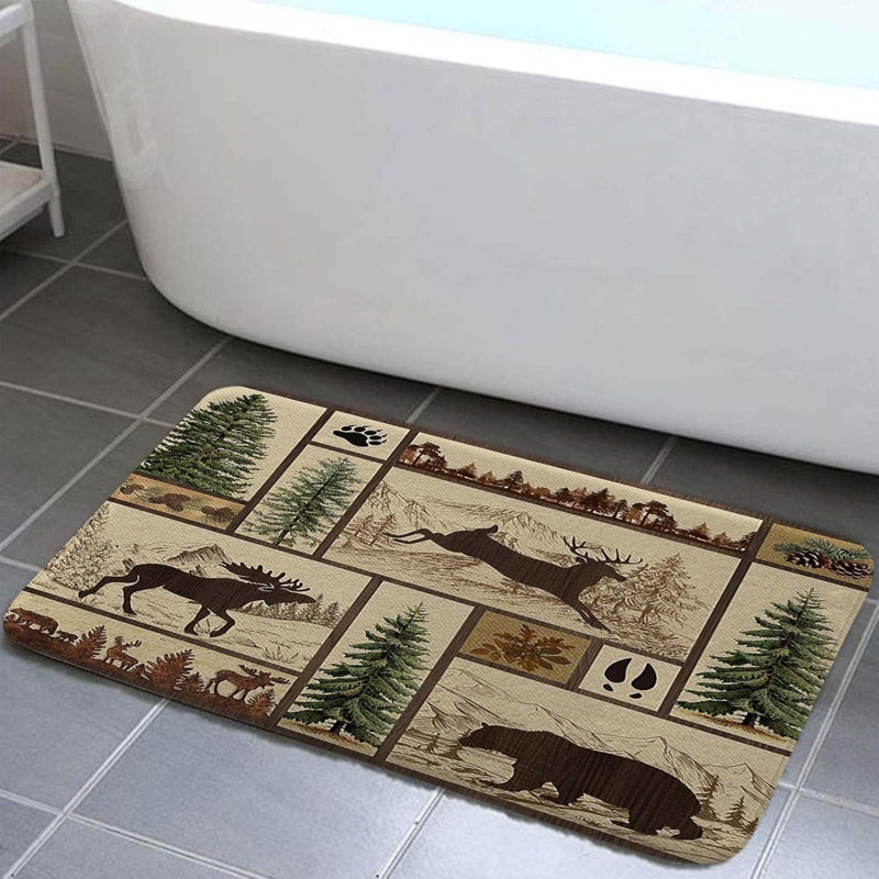Ensemble de 3 tapis de douche Rustic, Tan/Beige, Scenic & Cityscapes